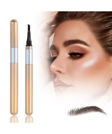 Magic Eyebrow Pencil with a Micro-Fork Tip Applicator 3D Waterproof Microblading Eyebrow Pencil Contouring Pen Eyebrow Brush Creates Natural Looking Brows Effortlessly(Color:Dark Brown)