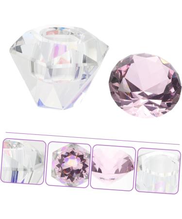 POPETPOP 1pc Nail Art Crystal Cup Glass Container with Lid Nail Powder Dish Nail Monomer Liquid Bowl Glass Nail Dish Transparent Nail Polish Crystal Nail Art Cup White Crystal Cup Bowl Care 5.5x5.5cm Pink - Buy Online on GoSupps.com