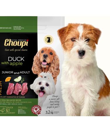 CHOUPI Extra Premium Dog Food for Small and Medium Breeds Duck with Apple 1.6 kg - Dry Food - Buy Online on GoSupps.com