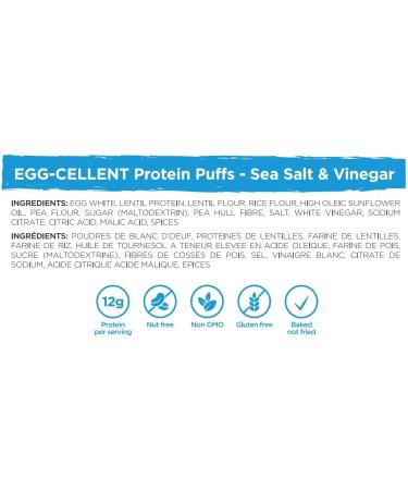 EGG-CELLENT Protein Puffs - Sea Salt & Vinegar 33g (Pack of 1) - Buy Online on GoSupps.com