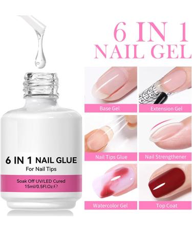  Bavokon Nail Builder Gel - Manicure Glue | 6-in-1 Builder Gel for Shaping Extensions Bonding and Base for Home Manicures - Buy Online on GoSupps.com