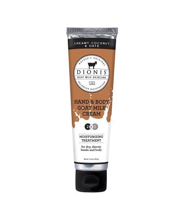 Dionis - Goat Milk Skincare Creamy Coconut and Oats Scented Hand & Body Cream (3.3 oz) - Made in the USA - Cruelty-free and Paraben-free Creamy Coconut & Oats