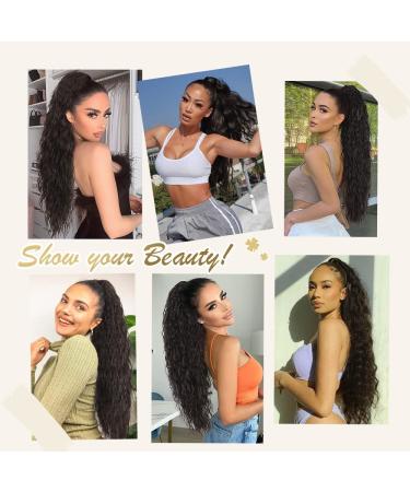 ORSUNCER Claw Long Wavy Ponytail Extension - Black Brown Curly Clip-in Hair Extensions for Women - Fluffy Synthetic Hairpiece for Daily Wear - Buy Online on GoSupps.com