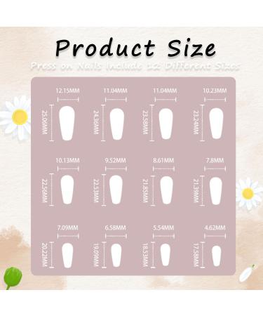 Shop Medium Coffin Press On Nails - Colorful Flower Designs Glossy Glitter Acrylic 24 Pcs Full Cover Nails for Women - International Shipping Available - Buy Online on GoSupps.com