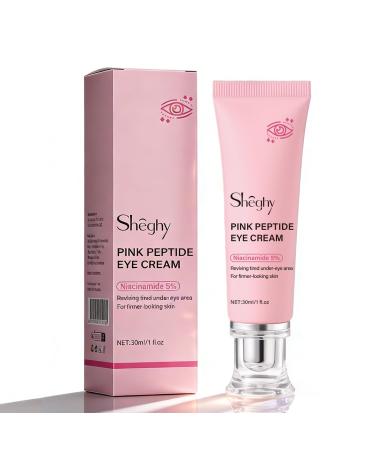 PDRN Pink Peptide Eye Serum Cream Hydrating & Firming Eye Cream for Dark Circles Anti-Aging Treatment Reduces Fine Lines Uneven Skin Tone Soothing Pink Moisturizer with Peptides 1.01fl.oz (1)