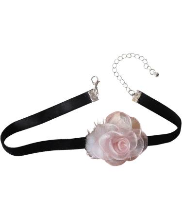 Oralgos Furry Ball Flower Necklace - Velvet Adjustable Collarbone Chain - Light Fabric Jewelry for Elegant Looks - Buy Online on GoSupps.com