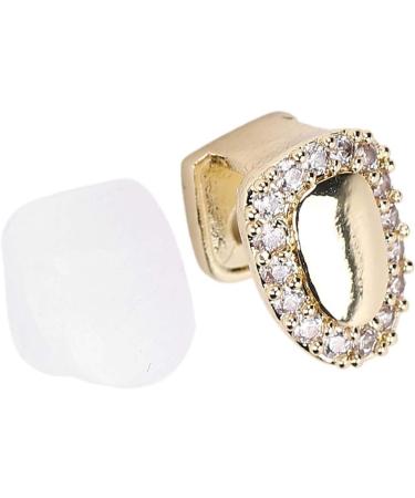 Shiny Hip-Hop Grill Cap - Single Tooth Decoration for Halloween & Shows | Diamond Gold Color Platter - Buy Online on GoSupps.com