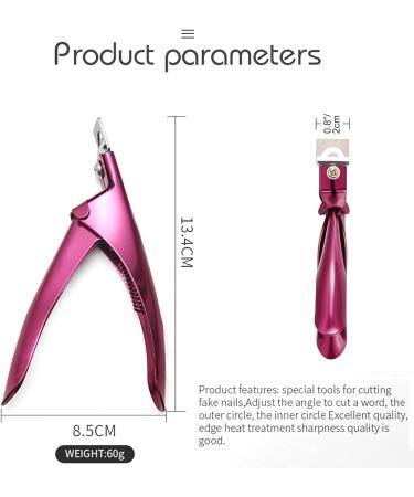iZhuoKe Acrylic Nail Clippers - Professional Nail Tip Cutter for False Gel Nails - Fuchsia - Buy Online on GoSupps.com