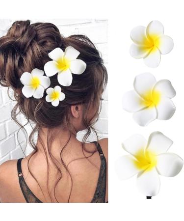 hgnxa Realistic Plumeria Flower Hairpin Elegant Wedding Hairclip Sweet Duckbill Clip Side Pin Nonslip Barrettes for Hair Shape - Buy Online on GoSupps.com