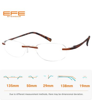 EFE Unbreakable Reading Glasses for Women - Rimless Frameless Blue Light Blocking Lightweight - 3 Pack Mixcolor (3.0x - Buy Online on GoSupps.com
