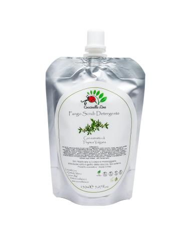 Coccinella Line mud scrub thyme cleanser peeling smoothing agents with pumice stone microgranules numerous natural extracts and thermal water format 150 ml