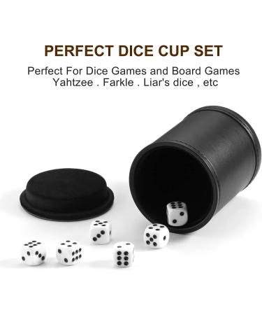 PU Leather Felt-Lined Dice Cup Set | Silent Shaker for Board Games | Set of 6 16mm Dice Included - Buy Online on GoSupps.com
