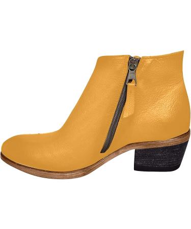 Winter & Autumn Women's Slim Zipper Low Heel Ankle Boots - Casual Solid Color Cowboy Boots for Comfort & Style | Round Toe Western Knight Work Boots - Buy Online on GoSupps.com