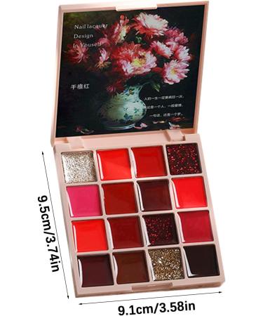 Walopola Solid Cream Gel Nail Polish 16 Colors Nail Cream Gel Nail Polish Palette Solid Gel Nail Polish Gel Manicure Palette Nail Glue for Women 16 Colors Red - Buy Online on GoSupps.com