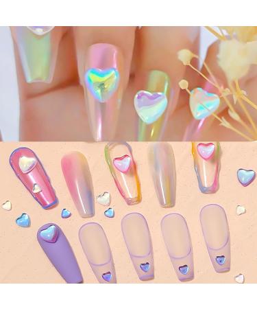 80 Pcs Resin Heart Shape Crystal Rhinestones Nail Art Decorations - Ideal Nail Decal Decor Accessories - Buy Online on GoSupps.com
