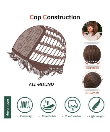 Buy Testar 14-Inch Brown Bob Wig for Women | Short Honey Brown Heat-Resistant Synthetic Hair Replacement Wig - Perfect for Everyday & Parties - Buy Online on GoSupps.com
