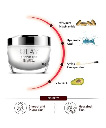 Olay Regenerist Night Firming Cream 50g - Hydrating Anti-Aging Moisturizer for All Skin Types | International Shipping Available - Buy Online on GoSupps.com