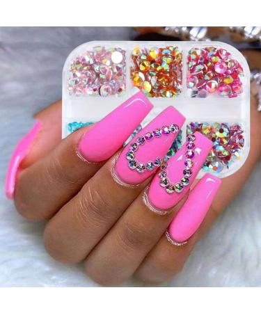 DIY Nail Diamond Stones Jewelry Decoration Manicure Nail Crystal Rhinestones Shinning Rainbow Jelly(5mm A) - Buy Online on GoSupps.com