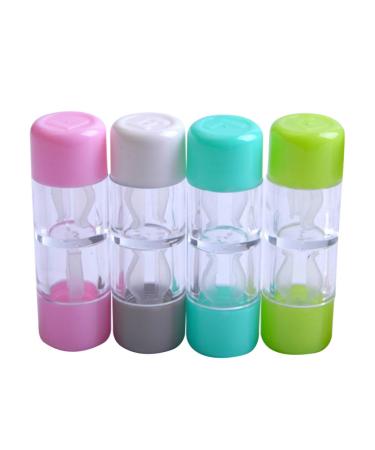 4 pieces of portable contact lens kit eye contact case portable eye contact holder contact lens container travel mini eye lensetui contact glasses case accompanying box mirror box