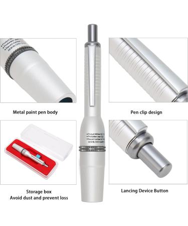 Aluminum Alloy Lancing Device Blood Lancet Pen for Blood Sugar Monitoring - Silver - Buy Online on GoSupps.com