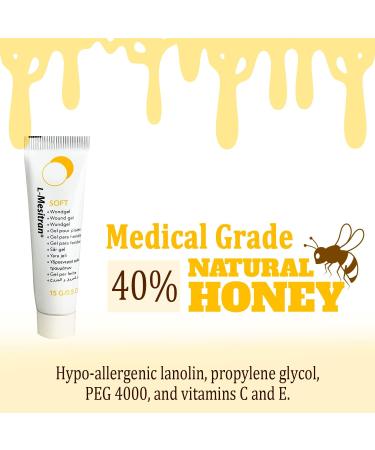 L-Mesitran Soft Honey Wound Gel 0.5 oz - Hypoallergenic & Soothing Ointment for Burns - Medical Grade Ingredients for Adults & Elderly - Buy Online on GoSupps.com