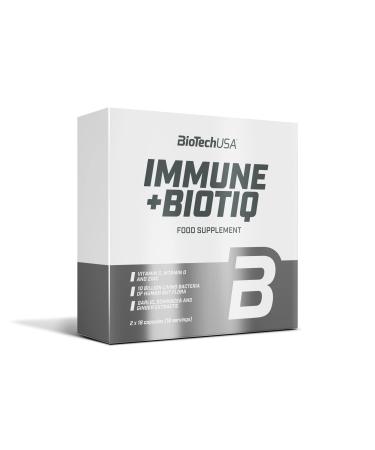 BioTechUSA Immune+Biotiq Inulin Vitamin C and D Zinc and Plant Extracts Dietary Supplement in Capsule 2 18 Capsules