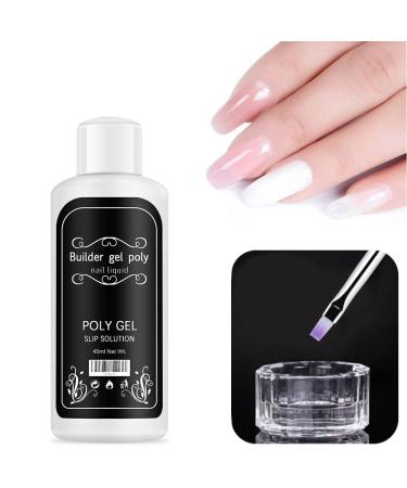 Freeorr Nail Extension Gel Solution - 2 Pieces Poly-Gel Slip Solution 45ml Beige DIY Nail Builder with 2 Brushes - Buy Online on GoSupps.com