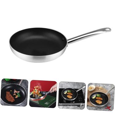 Zerodeko Flat Skillet Cooking Tool 1 PC Aluminum Steak Skillet Tool Universal Flat Bottom Wok Frying Pot Silver 39.5X20CM - Buy Online on GoSupps.com