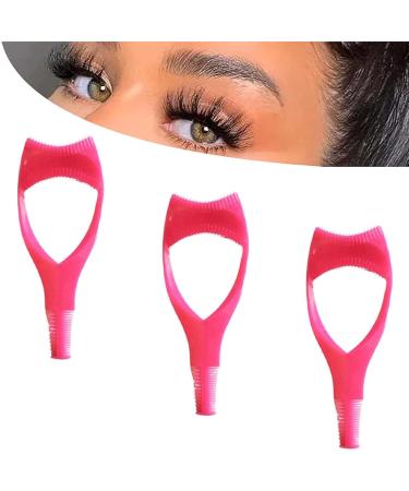 Lashmate Precision Applicator Nyovia Eyelash 3in1 Eyelashes Tools Mascara Shield Applicator Guard False Lash Separator Applicator Brush Conversatioy Eyelash Tool (3PCS Red)