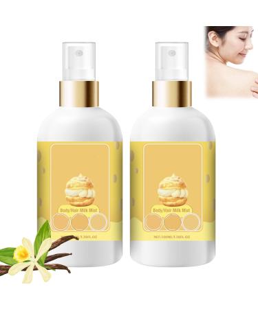 Body/Hair Milk Mist Body/Hair Milky Mist Strawberry Natural Hydrating And Moisturizing Body Mist Long Lasting Body Spray Suitable for All Skin Types 2Pcs-A