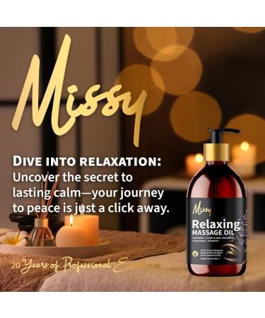 Missy Premium Relaxing Massage Oil Twin Pack (500ml Total) - Indulgent Calming Formula Featuring Lavender Chamomile Ylang Ylang & Bergamot Fortified with Vitamin E Grapeseed Oil Base 2 x 250ml 250 ml (Pack of 2) 2 - Buy Online on GoSupps.com