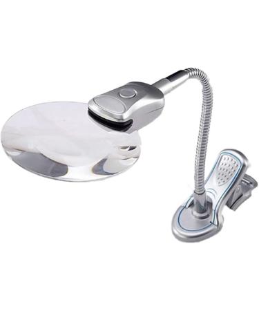 Reading Magnifier Desktop Magnifier with LED Light Magnifying Lamp Metal Gooseneck Arm Adjustable Industrial Clamp for ReadingOfficeWork Full of Stars