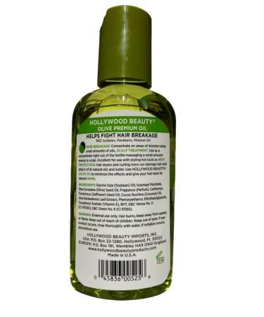 Hollywood Beauty Olive Hair Oil 2 oz | Fight Hair Breakage Add Shine Moisturize & Protect Hair & Skin Antioxidant-Rich for Healthy Hair - Buy Online on GoSupps.com