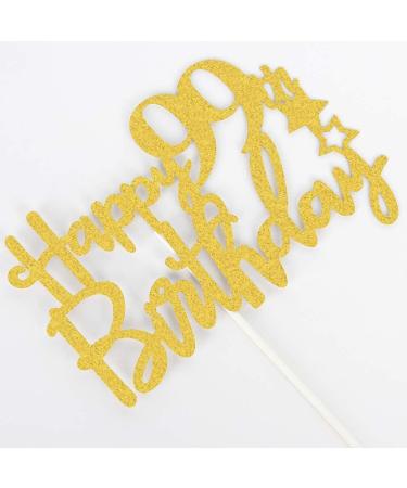 Tenhaisi Gilttery Gold Happy 99th Birthday Cake Topper Cheers to 99 Years Birthday Anniversary Party Decoration Birthday Party Decoration - Buy Online on GoSupps.com