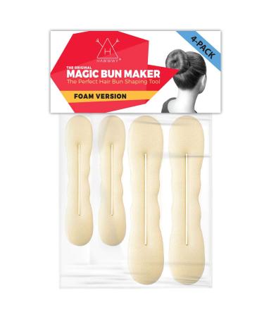 Hawwwy Blonde Magic Bun Maker Foam 4 Pack - Easy Hair Bun Shaper for Updos, Chignons, French Twists - Perfect Padding Accessory for Women, Girls, Ballet Performers - Buy Online on GoSupps.com