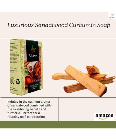 Organic Sandalwood & Curcumin Soap - Nourishing Anti-Aging | Paraben-Free Skin Brightening | Daily Bath Soap for Men & Women - Buy Online on GoSupps.com