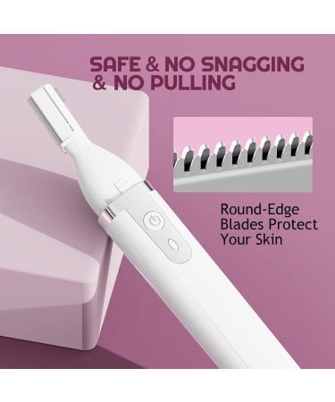 Buy Electric Eyebrow Trimmer & Facial Hair Razor | Rechargeable Painless Detail Shaver | Perfect for Beard & Neck - White - Buy Online on GoSupps.com