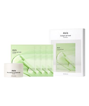 Abib Rice Probiotics Overnight Mask Barrier Jelly & Collagen Gel Mask Heartleaf Jelly 4 Sheets | Moisturizer for Slugging Intensice Nourishing Soothing Face Korean Vegan Collagen