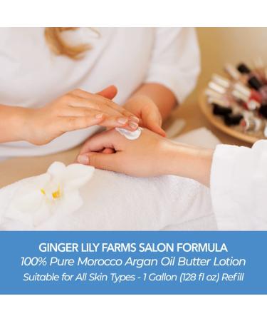 Ginger Lily Farms Salon Formula 100% Pure Morocco Argan Oil Butter Lotion - 1 Gallon Vegan & Cruelty-Free Refill - Buy Online on GoSupps.com