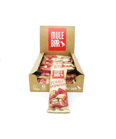 MULEBAR - Box of 15 Energy Bars - Raspberry Peanut - Anti-Inflammatory - Protein - Antioxidant - Easy to Digest - 100% Natural, Vegan - Made in France - 40gr