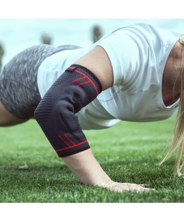 Agile Now Elbow Bandage - Upgraded Stabilization & Protection for Tennis Weightlifting & Golf | Non-Slip Arm Bandage with Curved Gel Pads (XL | Red) - Buy Online on GoSupps.com