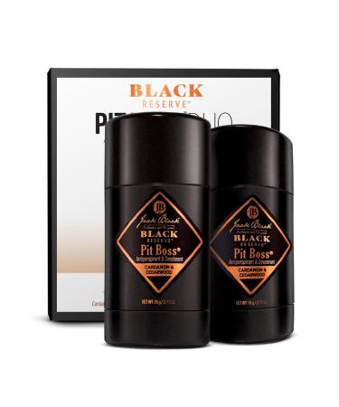 Jack Black Pit Boss Mens Deodorant Antiperspirant - Jack Black Deodorant for Men Antiperspirant for Men Antiperspirant Deodorant Men Men's Deodorant Mens Sensitive Skin Deodorant Mens Gifts Cardamom & Cedarwood (Pack of 2)