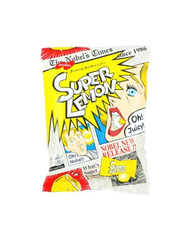 Nobel Japanese Candy Nostalgic Super Sour Lemon Hard Candy Chewy Bonbons Filled Candy Japanese Snacks Box & Candy Gift for Journey Through Asia Imported from Japan (Lemon - 83.6g Bags (Pack of 2))