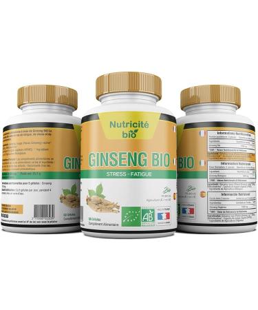 Organic Ginseng 60 capsules - Reduces fatigue stress and increases libido - Rich in active ingredients - 100% organic ginseng that facilitates recovery and restores energy - Buy Online on GoSupps.com