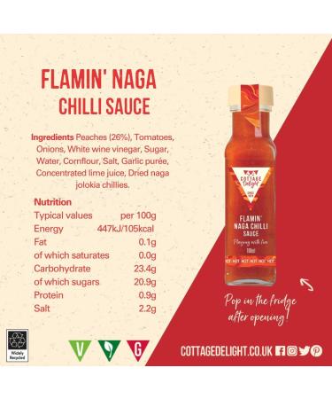 Cottage Delight - Flamin Naga Chilli Sauce - 100ml Orange - Buy Online on GoSupps.com
