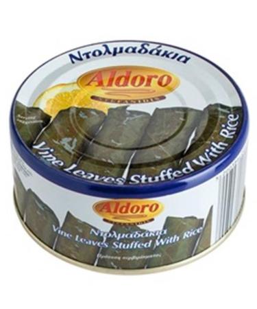 Dolmades - Vine Leaves Stuffed with Rice 280gr Aldoro | Hand Rolled Stuffed Vine Leaves | Special Blend of Rice Herbs and Spices Greek dolmades | Suitable for Vegetarians