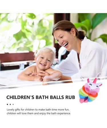 FRCOLOR 2pcs Kids Bath Balls - Exfoliating Mermaid Loofah Scrubber Sponge for Children's Shower & Bath Time - Buy Online on GoSupps.com