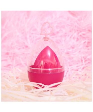 Makeup Sponge Beauty Egg Makeup Blender Cosmetic Puff Makeup Sponge Cushion Foundation Powder Sponge Beauty Tool Women Make Up Accessories Makeup Sponge Holder(Rose Red)