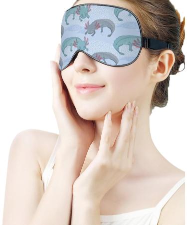 Mexican Axolotls Sea Sleep Mask - Adjustable Blindfold for Sleeping & Travel - Buy Online on GoSupps.com