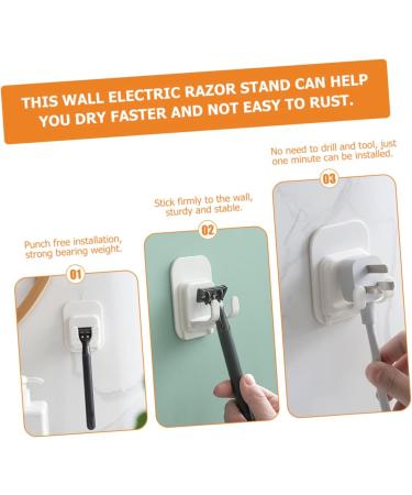 Osaladi 20-Piece Hook Insert Razor Stand Holder - Sticky Wall Shaving Brush & Razor Hanger | Durable White ABS - Buy Online on GoSupps.com